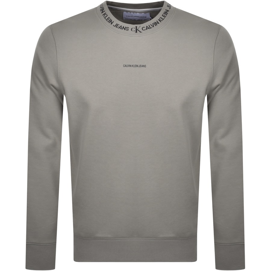Alternative Image for ProductCalvin Klein Jeans Jacquard Sweatshirt Grey1